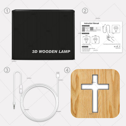 Solid Wood LED Night Lamp